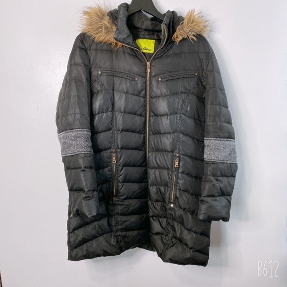 Sam Edelman Goose Down Faux Fur Lined Hood Puffer Coat